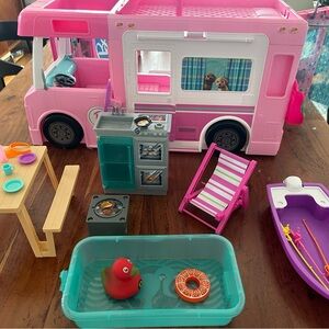 Barbie Pink Camper Van with Accessories